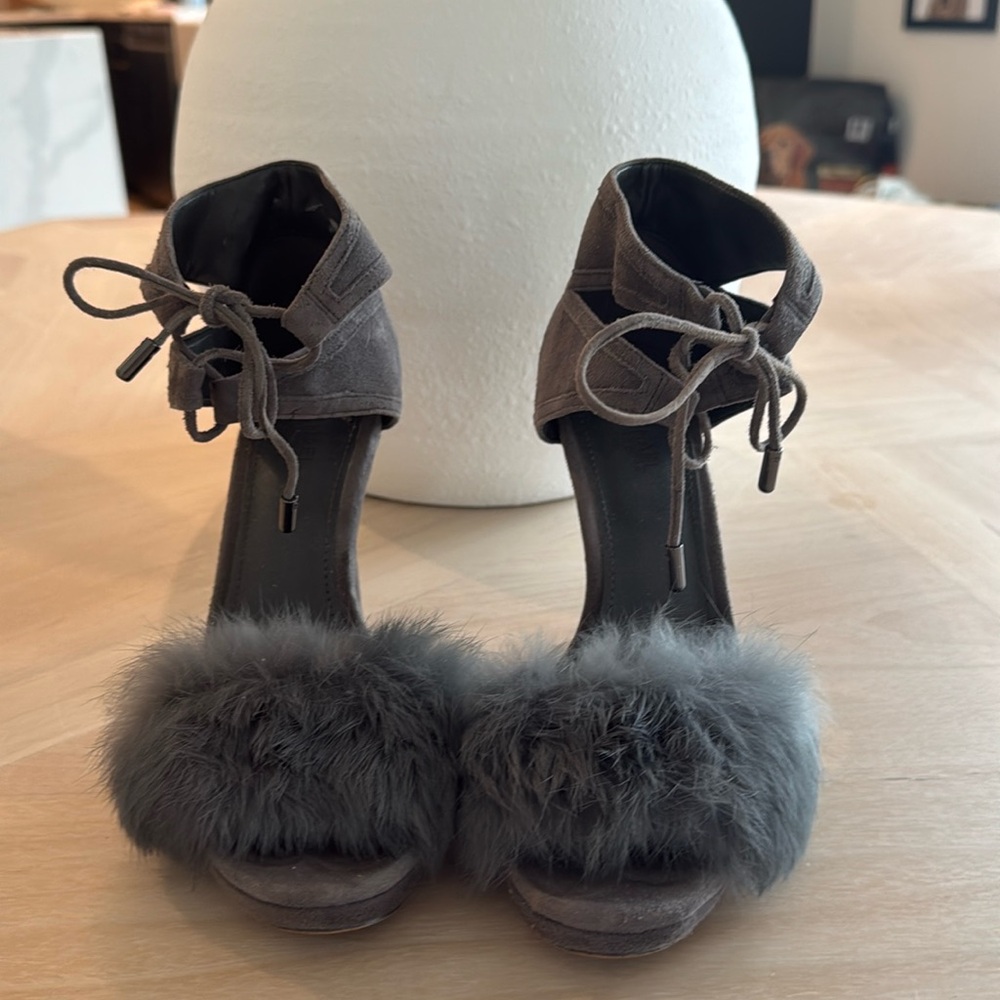 Michael Kors fur suede heel